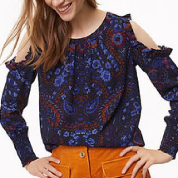 LOFT Tops - LOFT Paisley Cold Shoulder Blouse